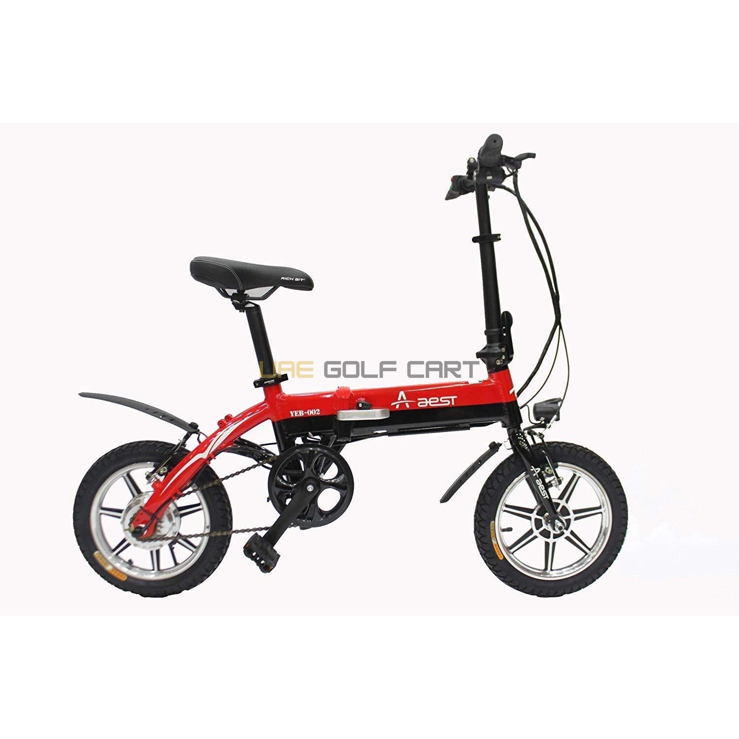 Foldable Electric Bike 36V 250W with Pedal Assist, 14 inch Wheels, Aluminum Frame, 100kg Load, 35mph Speed, 35km Range - Electric Bikes - Close Up | UAE Golf Cart