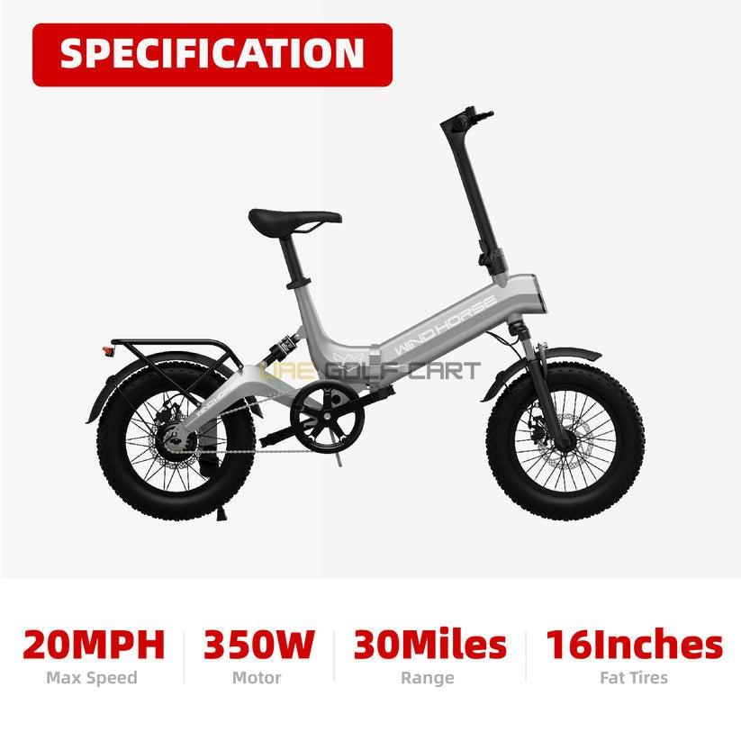 Foldable Electric Bike W1 350W Motor 36V 10Ah Battery 20 MPH Top Speed 16" Fat Tires Aluminum Frame 52.9 lbs - Electric Bikes - Photo 5 | UAE Golf Cart