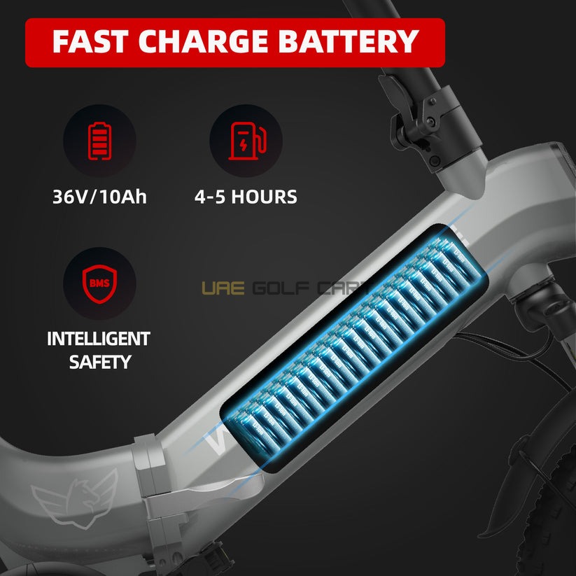 Foldable Electric Bike W1 350W Motor 36V 10Ah Battery 20 MPH Top Speed 16" Fat Tires Aluminum Frame 52.9 lbs - Electric Bikes - Photo 7 | UAE Golf Cart