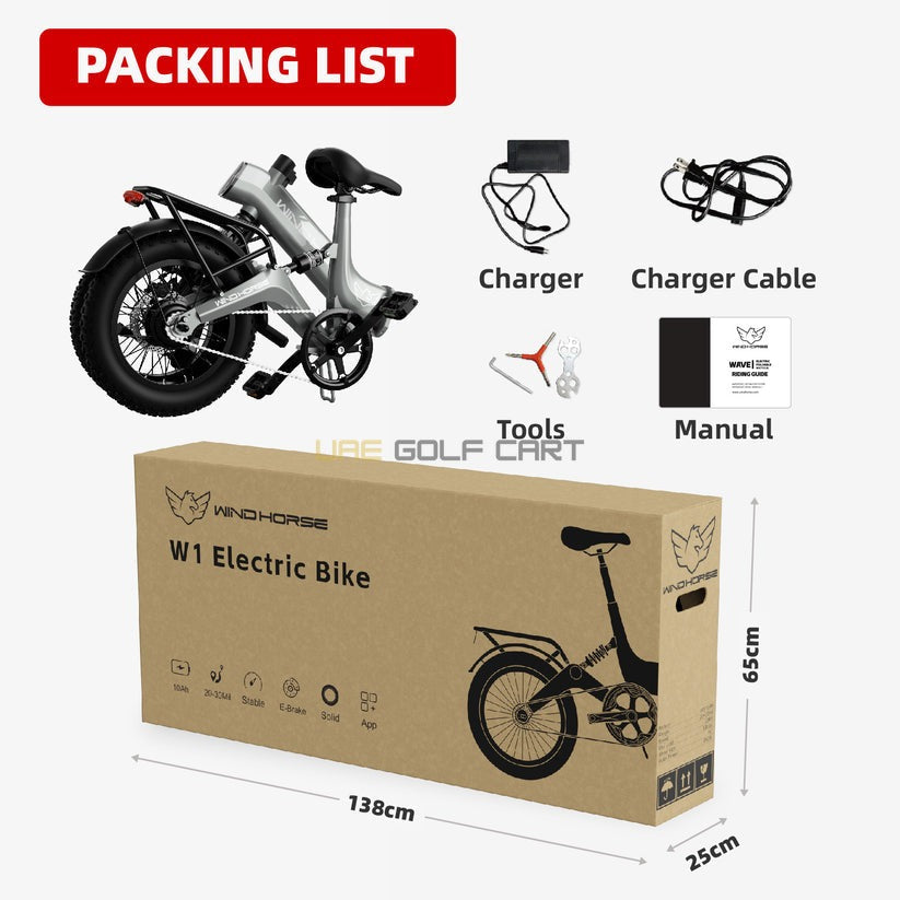 Foldable Electric Bike W1 350W Motor 36V 10Ah Battery 20 MPH Top Speed 16" Fat Tires Aluminum Frame 52.9 lbs - Electric Bikes - Photo 10 | UAE Golf Cart