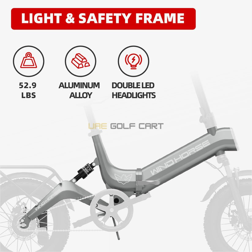 Foldable Electric Bike WAVE W1 350W Motor 36V 10Ah 20MPH 16-inch Fat Tires - Electric Motorbikes & Mopeds - Photo 8 | UAE Golf Cart