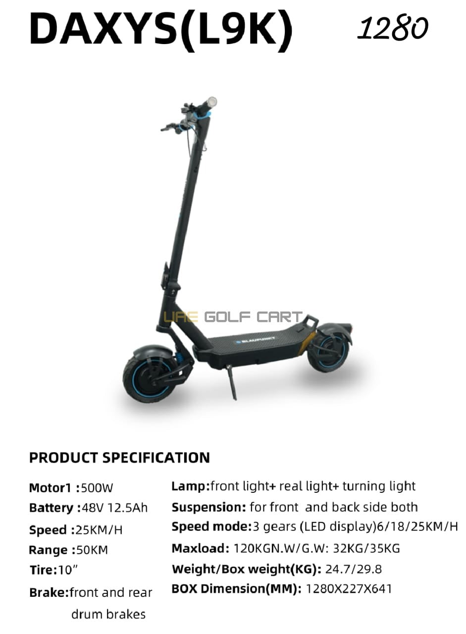 Foldable Electric Scooter 48V 500W with 10 Inch Tires and Dual Suspension - Foldable Electric Scooters - Photo 6 | UAE Golf Cart