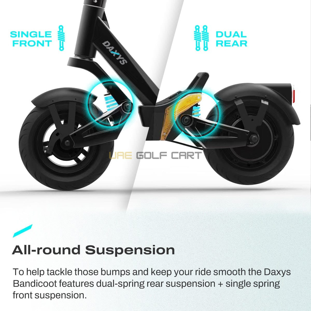 Foldable Electric Scooter 48V 500W with 10 Inch Tires and Dual Suspension - Foldable Electric Scooters - Photo 7 | UAE Golf Cart