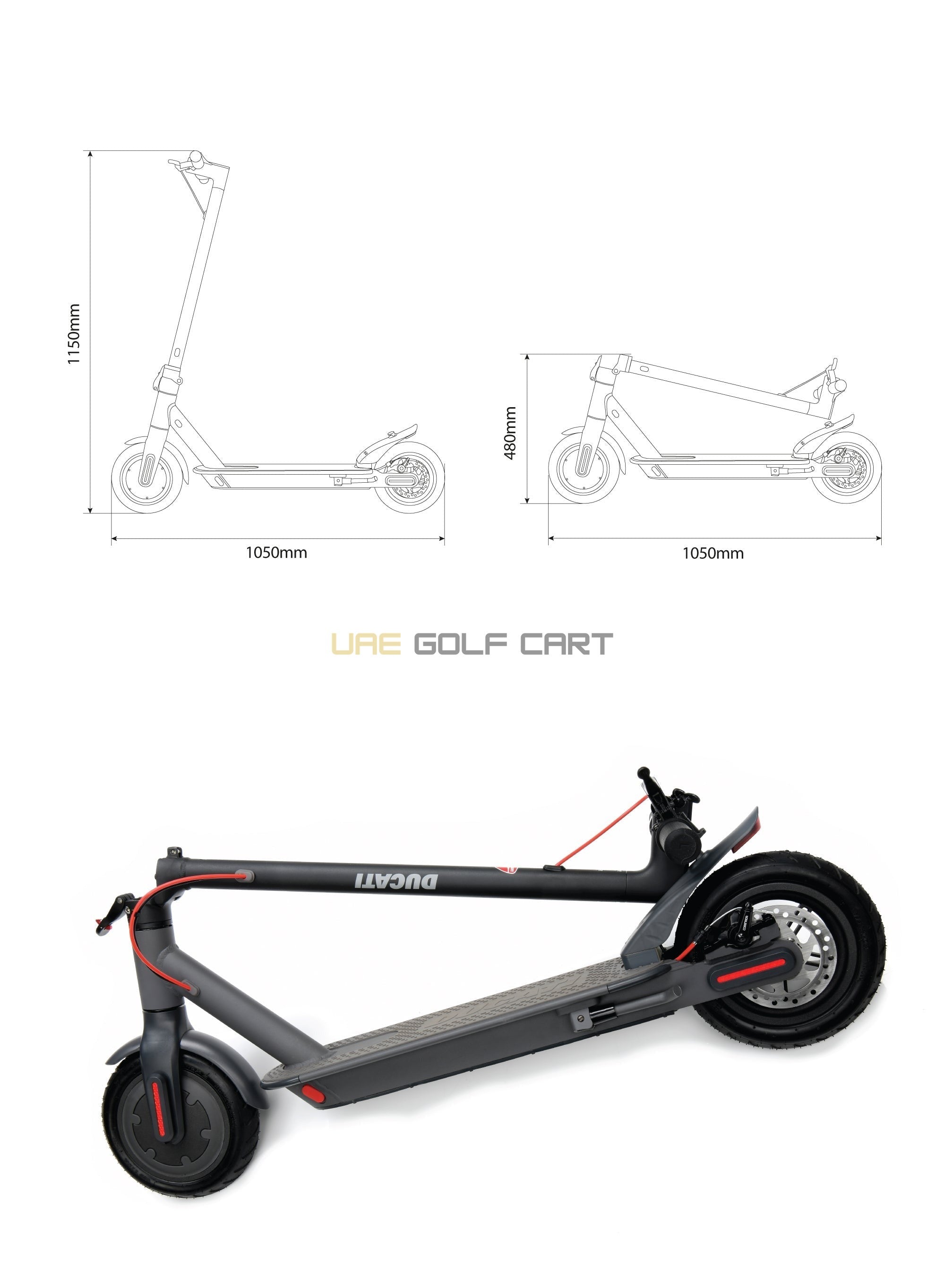 Foldable Electric Scooter Pro 1 Evo 350W 25 km/h 12kg Aluminum 100kg Capacity - Foldable Electric Scooters | UAE Golf Cart