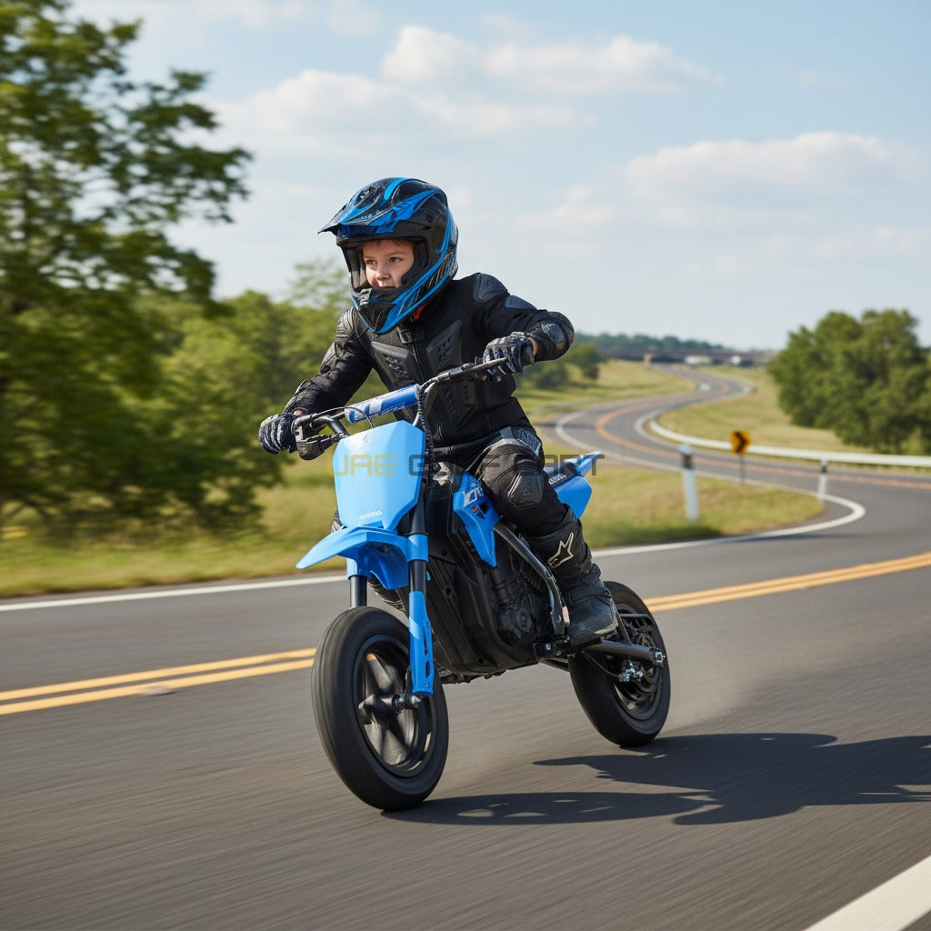 Kids Electric Dirt Bike 24V 250W Off-Road with Drum Brake, Leather Seat, Spring Suspension, 12" Tires, Max Load 50kg - Electric Dirt Bikes | UAE Golf Cart