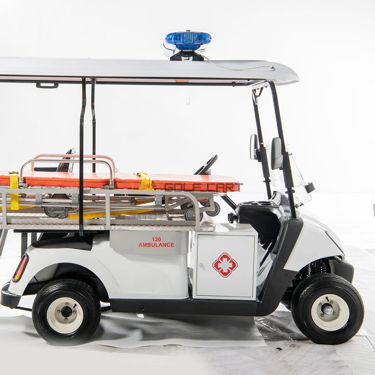 Medical 2 Seater Utility Golf Cart with Stretcher and Emergency Siren - Utility Golf Carts - 2 Seater - Close Up | UAE Golf Cart