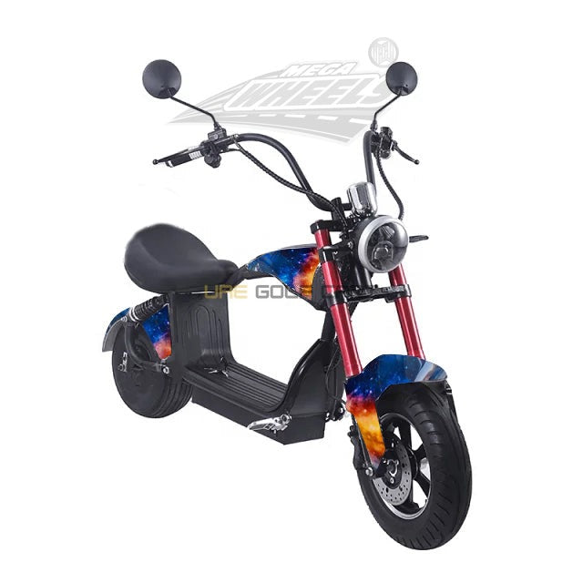 Mini Coco City Chopper 48V 1000W Electric Scooter with Seat, Fat Tires, 30 MPH, 150kg Load, 35km Range - Electric Motorbikes & Mopeds - Close Up | UAE Golf Cart
