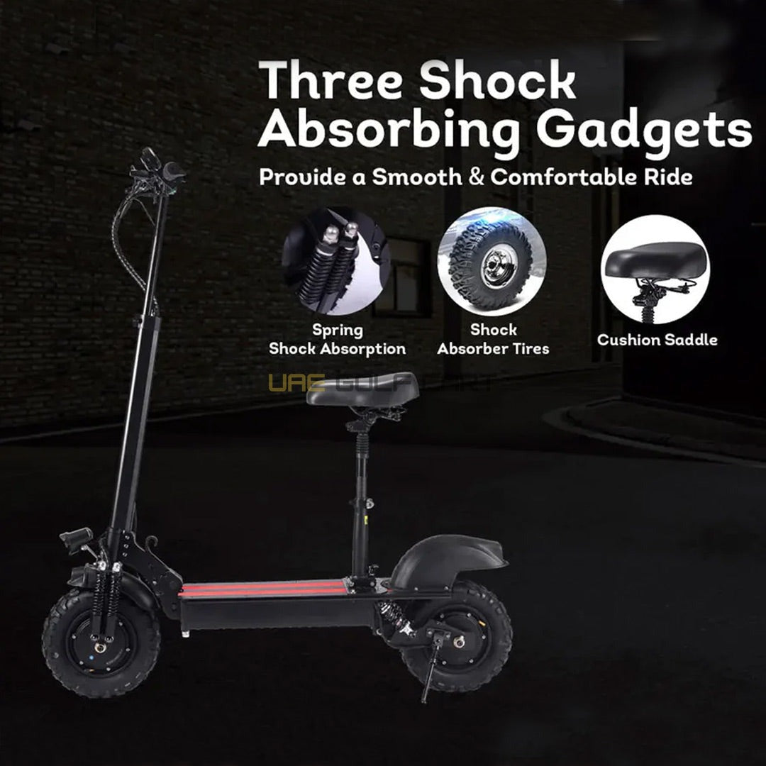 Off Road Dual Motor Electric Scooter 6000W 48V 15Ah 70km/h Max Speed 11" Tires Full Suspension - Foldable Electric Scooters - Photo 17 | UAE Golf Cart