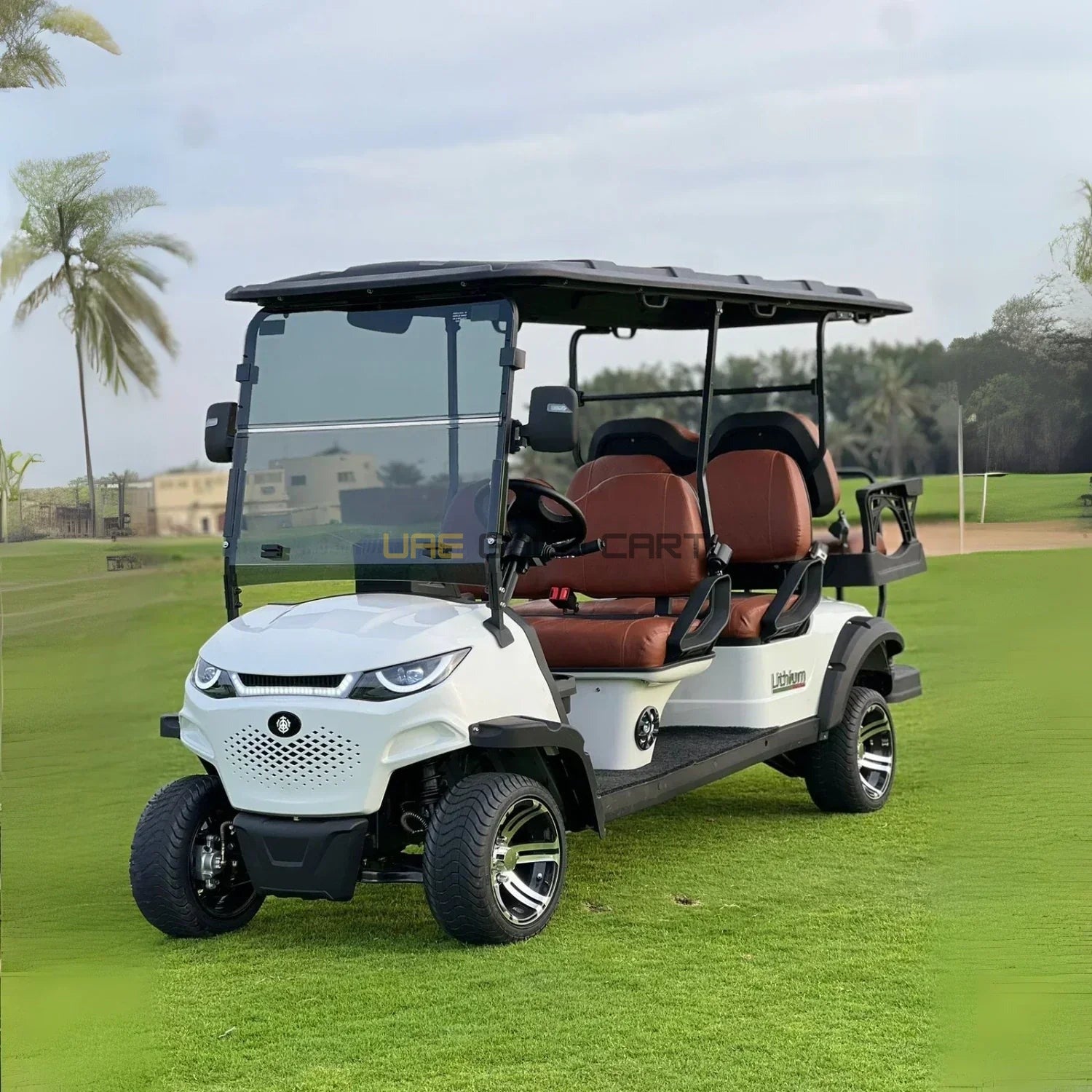 Premium 6 Passenger Electric Community Golf Cart with Touchscreen - Normal Golf Carts - 4+2 Seater - Close Up | UAE Golf Cart
