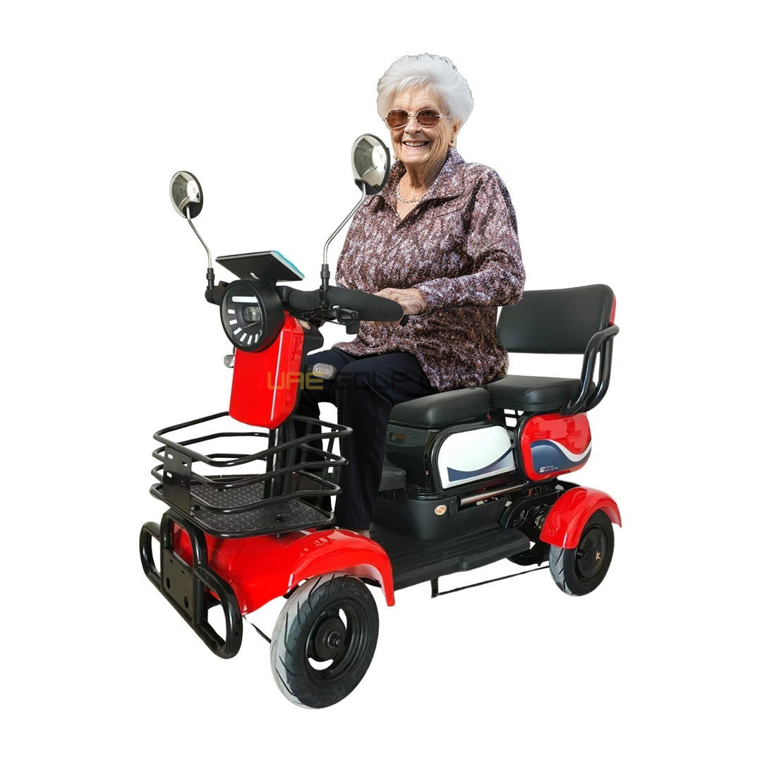 Quad Family Electric Scooter with 4 Wheels, Sliding Seats, 48V 20Ah Battery, 35 km/h Top Speed, 200 kg Load Capacity - Electric Motorbikes & Mopeds | UAE Golf Cart