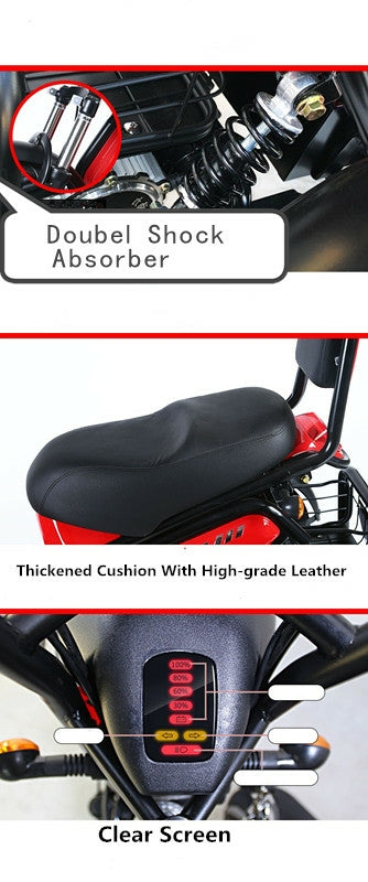 UAE Golf Cart 3-Wheel Electric Scooter with Dual Seats and Basket - View 8
