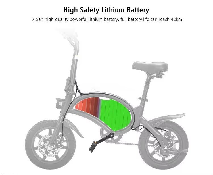 UAE Golf Cart 400W 48V Electric Bike with 45 km/h Top Speed, 25 km Range, Foldable Frame, Disc Brakes, 20" Pneumatic Wheels, 21 kg Weight - View 7