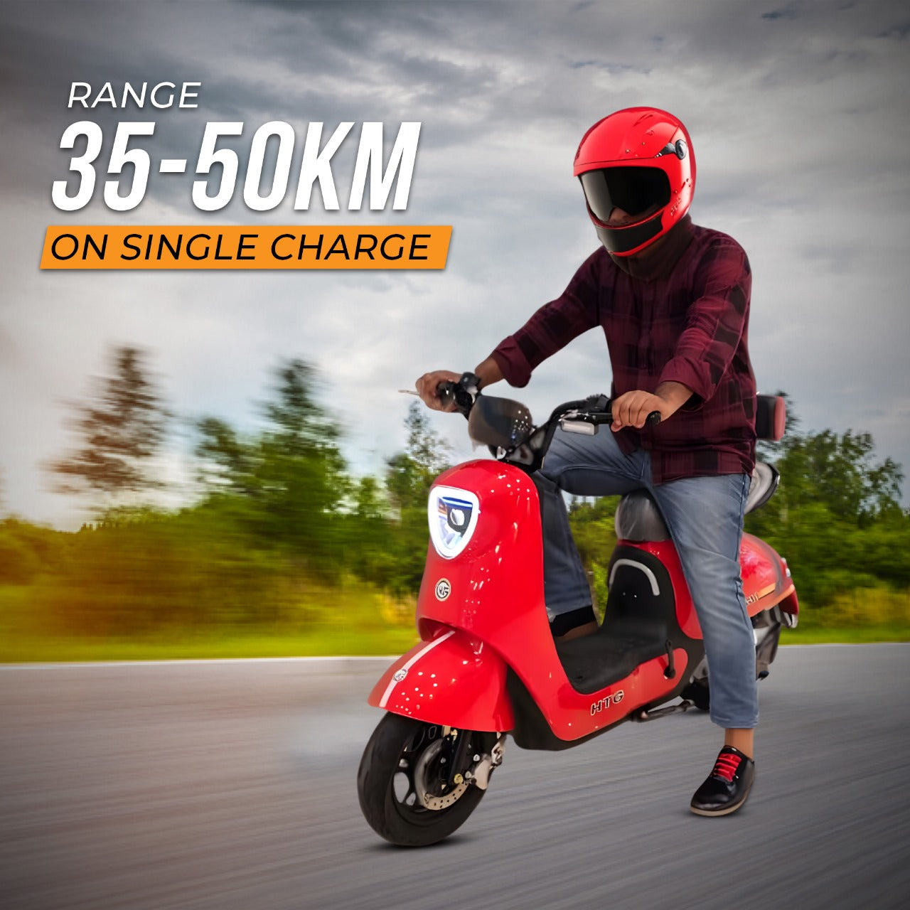 UAE Golf Cart 48V 1200W Adult Electric Moped Scooter 14" Wheels 35-55 km/h Speed 100kg Load - View 4