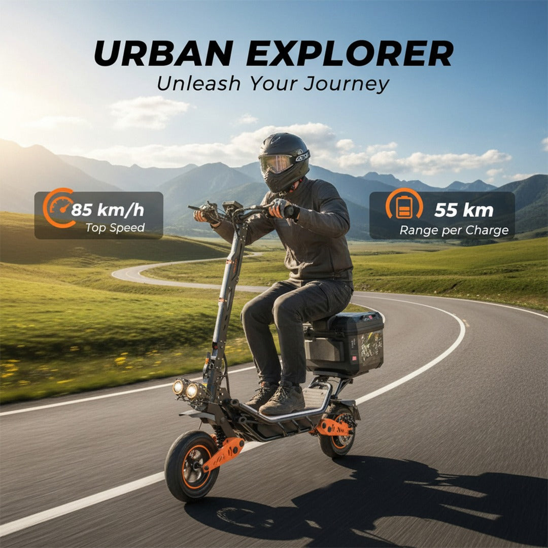 UAE Golf Cart 48V 18.2Ah 1200W Foldable Electric Scooter 85 km/h, 150 kg Load, 55 km Range - View 6