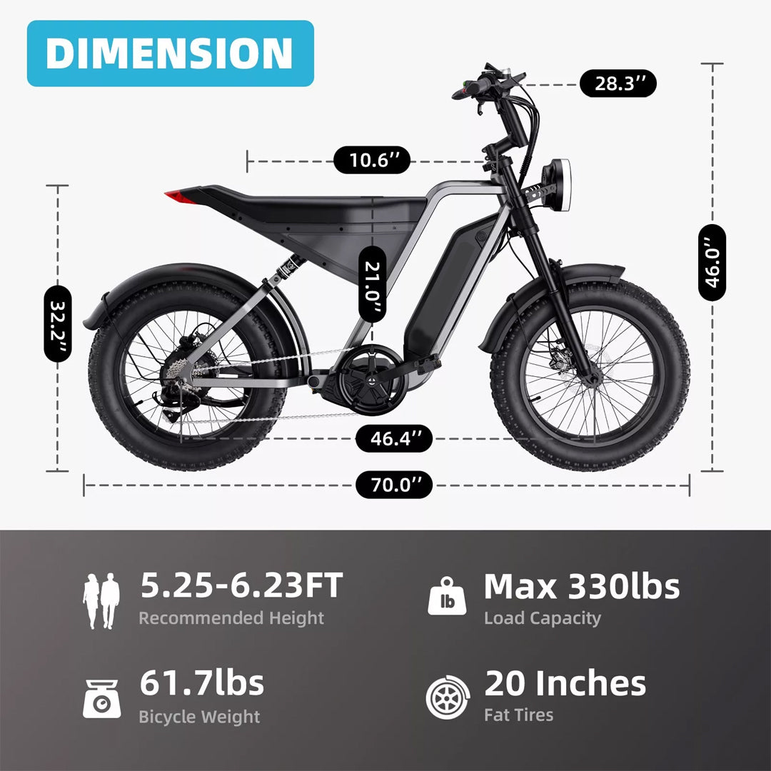 UAE Golf Cart 48V 18Ah Aluminum Alloy Electric Dirt Bike with 1000W Motor and 20 Inch Fat Tires - View 8