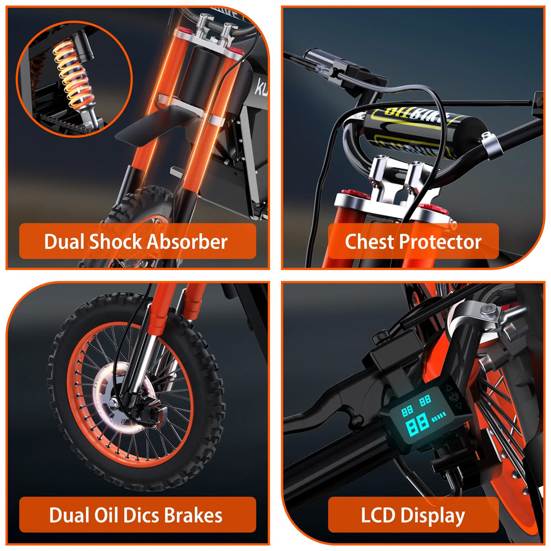 UAE Golf Cart 48V 21Ah Electric Dirt Bike with 1500W Motor, 45-55 km/h Speed, 120kg Load, 14" Front Tire - View 24