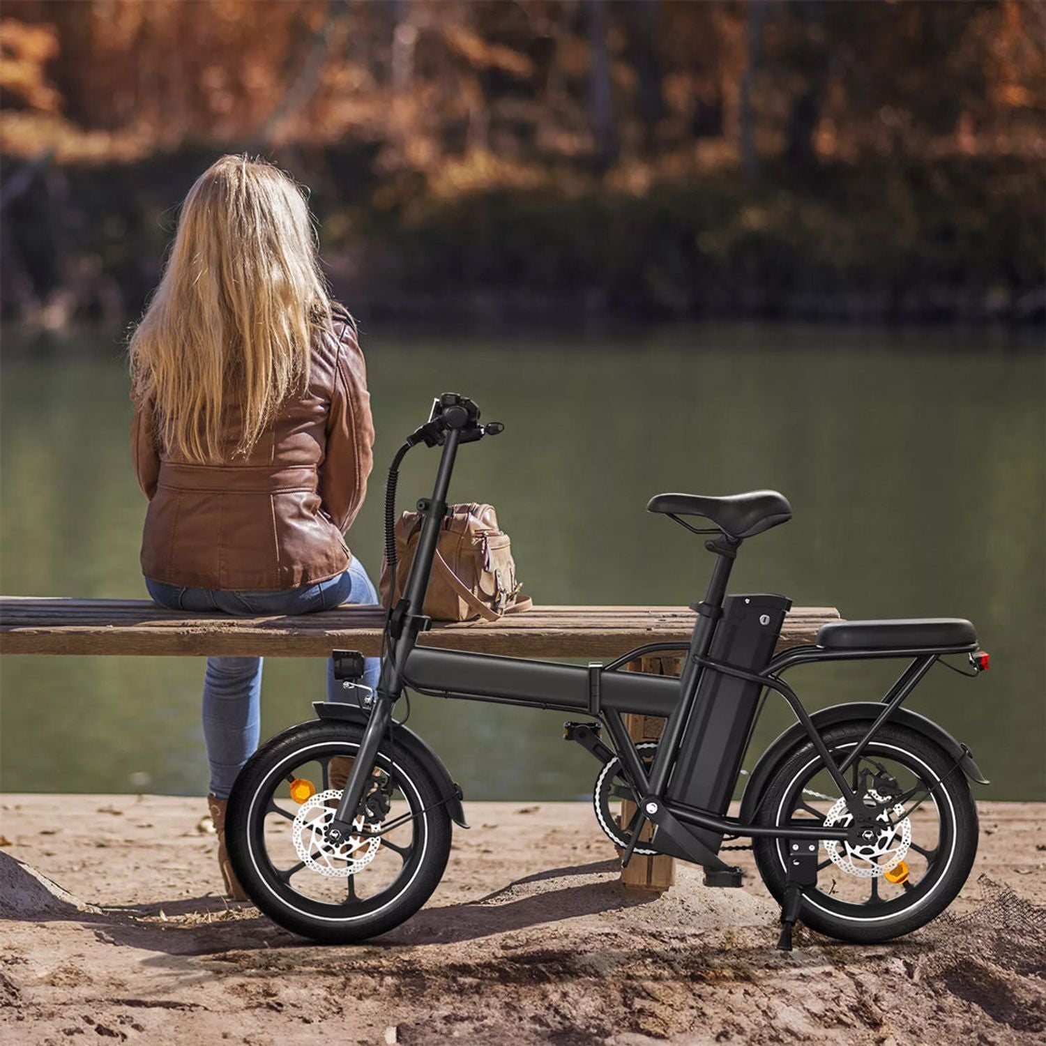 UAE Golf Cart 48V 350W Foldable Electric Bike with 25 MPH Top Speed, 16" Tires, 80kg Capacity, Waterproof Battery