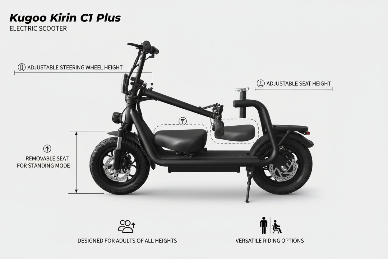 UAE Golf Cart 48V 500W Folding Electric Scooter with Seat, Basket, 12‑inch Inflatable Wheels and Hydraulic Shock Absorbers - View 10
