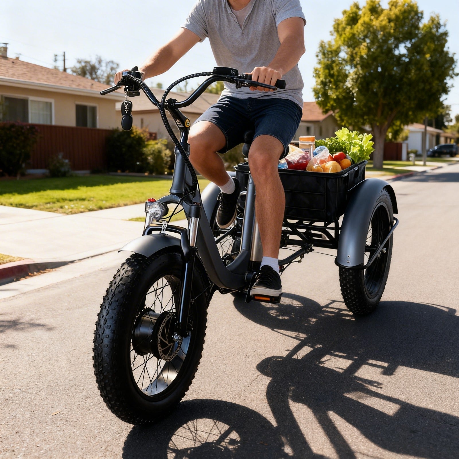 UAE Golf Cart Electric Trike Bike with Removable 48V 15Ah Battery 750W Motor 250kg Load Capacity - View 2