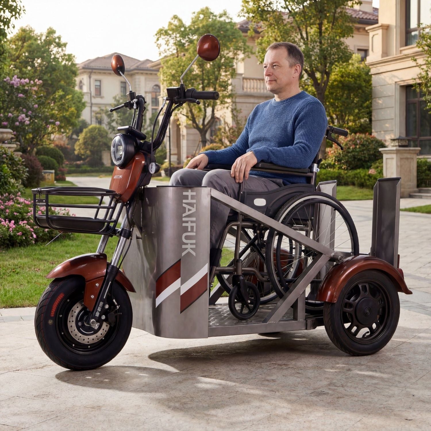 UAE Golf Cart Electric Wheelchair Flatbed Carrier 800W Motor 48V20A Battery 500kg Load Capacity