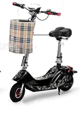 UAE Golf Cart Foldable Electric Scooter 24V 250W Seat Rubber Tyres Basket 75kg Load - View 13
