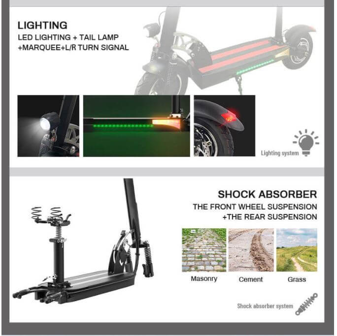 UAE Golf Cart Foldable Electric Scooter 800W 36V 5 Model with LED Display and Double Disc Brakes - View 25
