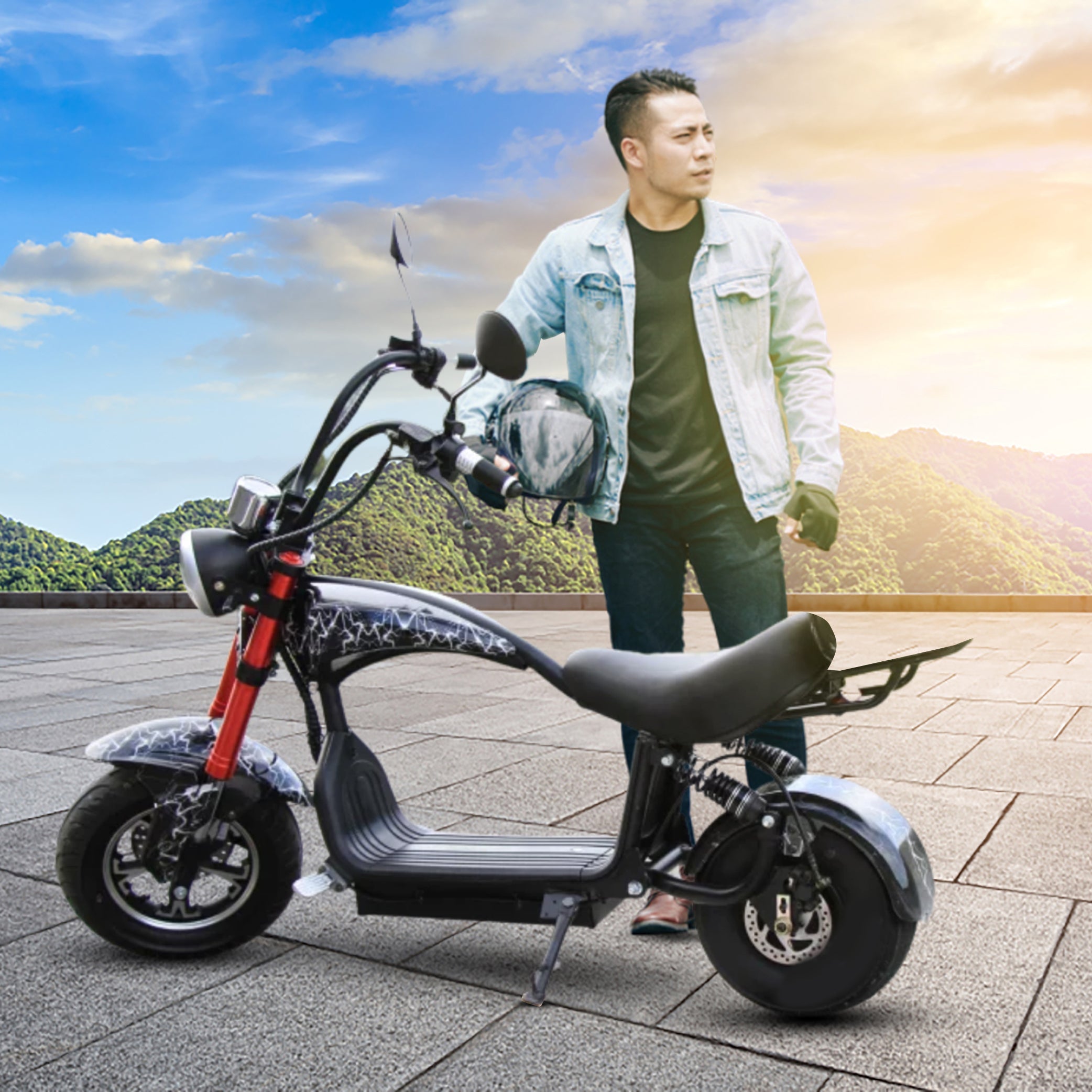 UAE Golf Cart Mini Coco City Chopper 48V 1000W Electric Scooter with Seat, Fat Tires, 30 MPH, 150kg Load, 35km Range - View 16