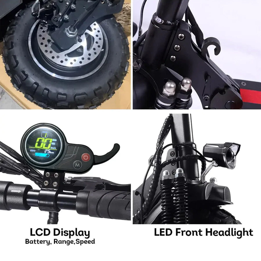 UAE Golf Cart Off Road Dual Motor Electric Scooter 6000W 48V 15Ah 70km/h Max Speed 11" Tires Full Suspension - View 7